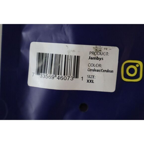 Jambys Unisex Sz 2XL Cerulean Blue Soft Breathable Boxer Shorts w/Pockets - Picture 10 of 10